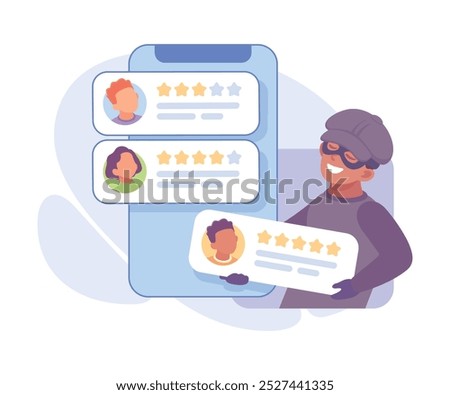 Man Criminal Commit Crime and Theft Vector Illustration