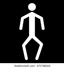 A man with crooked legs icon .