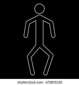 A man with crooked legs icon .