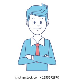 man cross arms