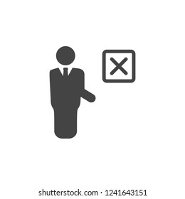 man, cross icon. Element of business plannin icon. Glyph icon for website design and development, app development. Premium icon