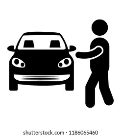 A man is crossing road while a car is approaching towards him depicting crossing highway