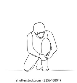 Person Crouching Down Drawing Sketch Coloring Page