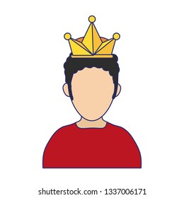 Man with crown avatar blue lines