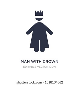 man with crown icon on white background. Simple element illustration from People concept. man with crown icon symbol design.