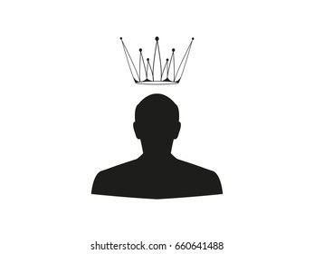 Man, crown, icon, vector illustration of Eps10