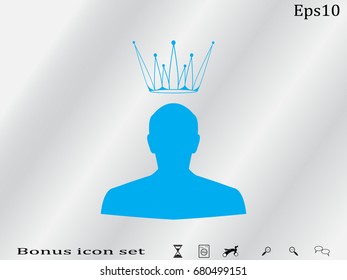 Man, crown, icon, vector illustration of Eps10