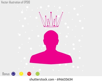 Man, crown, icon, vector illustration of Eps10