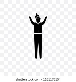 Man with Crown vector icon isolated on transparent background, Man with Crown logo concept