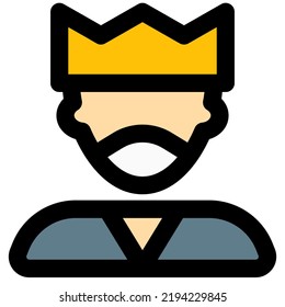Man with crown wearing mask for safety.
