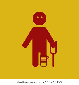 man with crutch