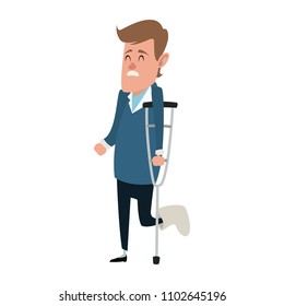 Man with crutches