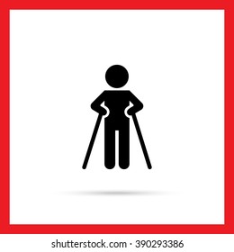 Man with crutches