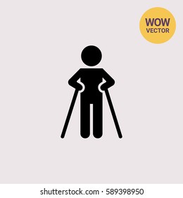 Man with crutches