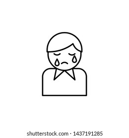 man, crying, death outline icon. detailed set of death illustrations icons. can be used for web, logo, mobile app, UI, UX