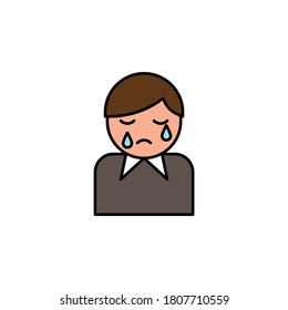 man, crying, death outline icon. detailed set of death illustrations icons. can be used for web, logo, mobile app, UI, UX