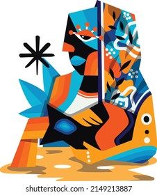 A Man Cubism Illustration for your design work