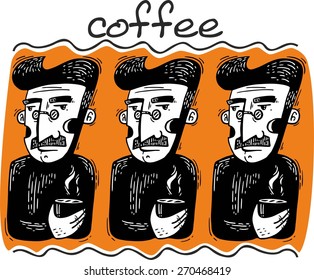 man with a cup of coffee magic schedule set