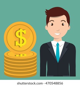 man currency money dollar vector illustration graphic