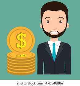 man currency money dollar vector illustration graphic