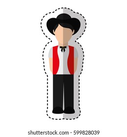 man with custome typical switzerland vector illustration design