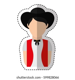 man with custome typical switzerland vector illustration design