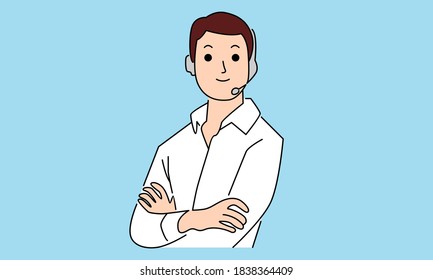 Man customer service operator support