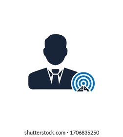 Man Customer Support flat vector icon design