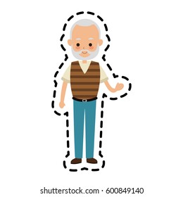 man cute cartoon icon image 