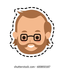 man cute cartoon icon image 