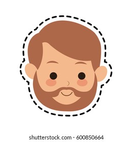 man cute cartoon icon image 