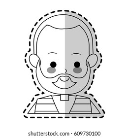 man cute cartoon icon image 