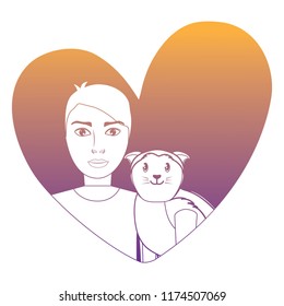man and cute cat design