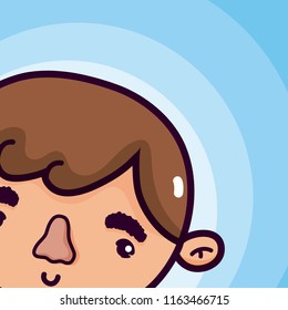 Man cute face cartoon