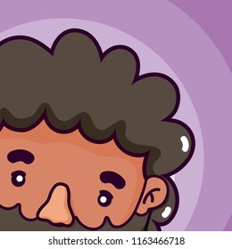 Man cute face cartoon