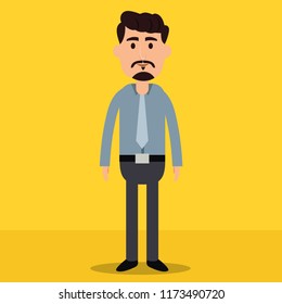 A man with a cute office look character. Simple vector illustration. 