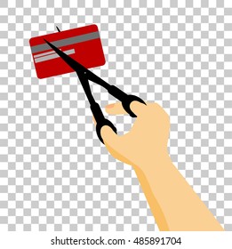 Man Cutting Riba (Bank Interest in indonesia or arabic language) or credit card
