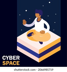 realidad aumentada virtual del ciberespacio humano