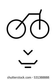 Man cycle. man's eyes in the shape of bicycle tyres. Happy man riding a bicycle. line icon concept.