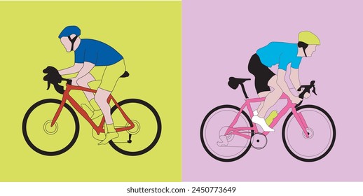 hombre ciclismo bicicleta de carretera ilustración