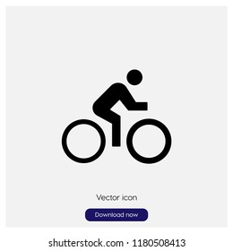 Man cycling sign icon in trendy flat style isolated on grey background, modern symbol vector illustration for web