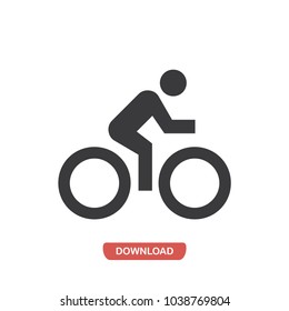 Man Cycling Vector Icon 