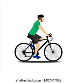 Man Cycling vector template color