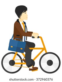Man cycling to work.