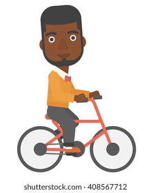 Man cycling to work.