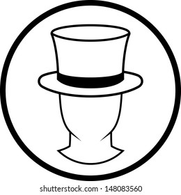 Man in cylinder hat vector icon 