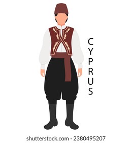 A man in Cypriot folk costume. Ethnic culture and traditions of Cyprus. Illustration, vector