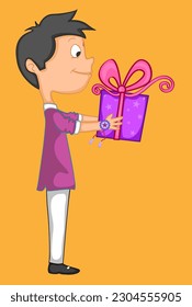 hombre papá regalando una caja