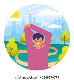 man daily routine activity park