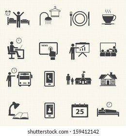 Man Daily Routine Icons